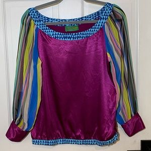 GUC Custom Alpana Bawa 100% Silk Blouse.